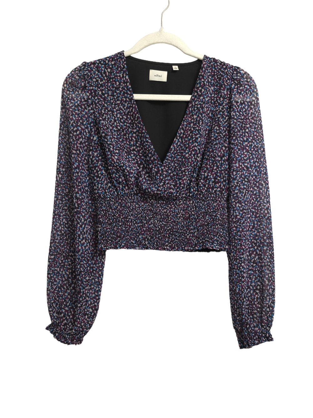Aritzia Wilfred Smocked V-neck Wistful Blouse Size Small